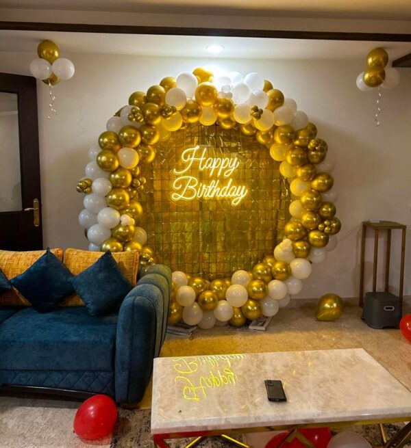 Golden White Ring Decor