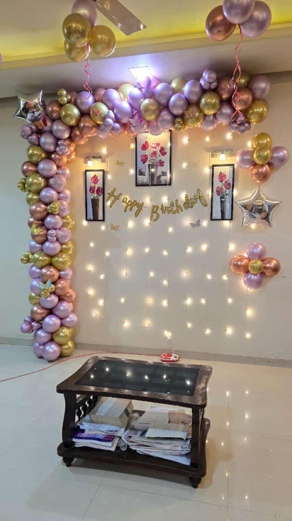 L Shape Chrome Balloons Arch Decor